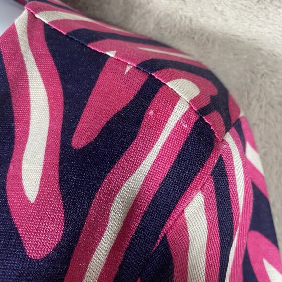 Diane von Furstenberg Naoki Wrap Dress 8 Pink Printed Silk Blend Retro Barbie - Picture 5 of 16
